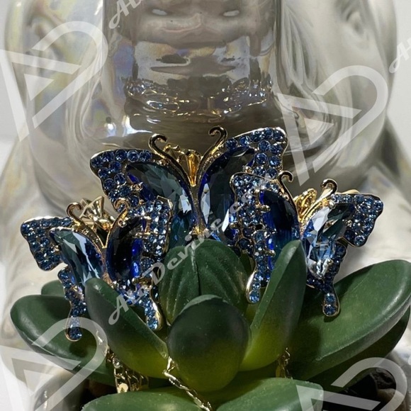 Blue Butterfly Set (gold plated) - Picture 6 of 8